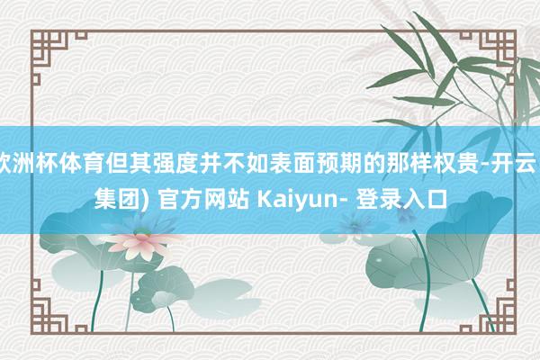 欧洲杯体育但其强度并不如表面预期的那样权贵-开云 (集团) 官方网站 Kaiyun- 登录入口