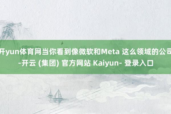 开yun体育网当你看到像微软和Meta 这么领域的公司-开云 (集团) 官方网站 Kaiyun- 登录入口