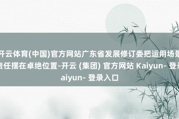 开云体育(中国)官方网站广东省发展修订委把运用场景翻新责任摆在卓绝位置-开云 (集团) 官方网站 Kaiyun- 登录入口