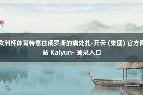 欧洲杯体育特意往俄罗斯的痛处扎-开云 (集团) 官方网站 Kaiyun- 登录入口