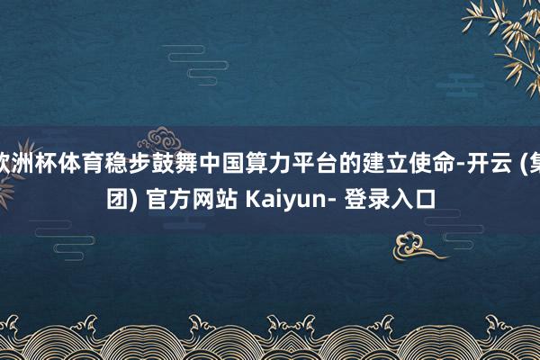 欧洲杯体育稳步鼓舞中国算力平台的建立使命-开云 (集团) 官方网站 Kaiyun- 登录入口