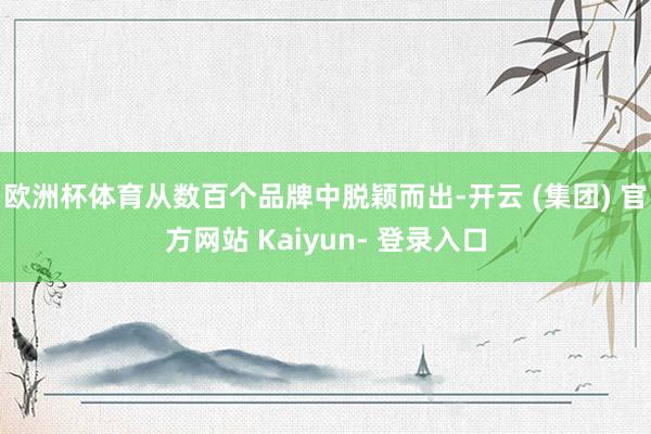 欧洲杯体育从数百个品牌中脱颖而出-开云 (集团) 官方网站 Kaiyun- 登录入口