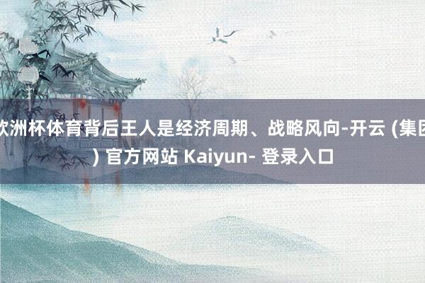 欧洲杯体育背后王人是经济周期、战略风向-开云 (集团) 官方网站 Kaiyun- 登录入口